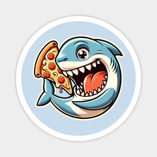 Funny Shark with Pizza, Pizza Lover Magnet